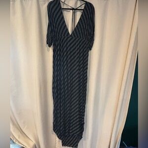 Elegant Black Striped Dress
